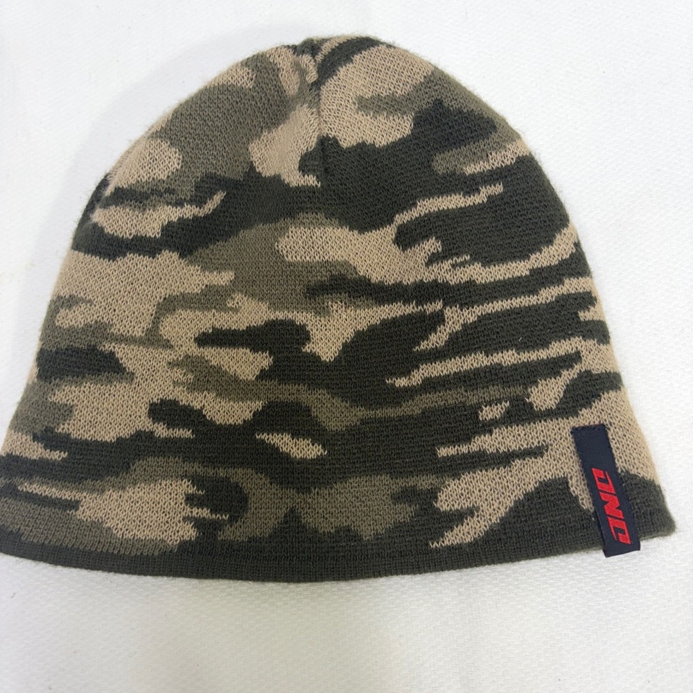 One Industries Camo Knit Beanie Hat Green Brown Camouflage Skull Cap Moto Skater